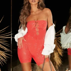 Body To Body Playsuit Flame