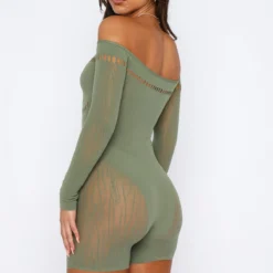 No Take Backs Long Sleeve Playsuit Khaki -Outlet Poise Nest Store 02.06.2330638