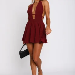 Let You Know Mini Dress Wine -Outlet Poise Nest Store 05.04.2324584