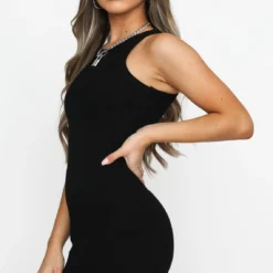 Star Power Ribbed Mini Dress Black -Outlet Poise Nest Store 07.07.20 1440