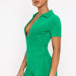 Walk My Way Terry Playsuit Green Stripe 11 Walk My Way Terry Playsuit Green Stripe -Outlet Poise Nest Store 07.07.22 948