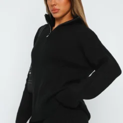 Let's Get Cosy Knit Sweater Black -Outlet Poise Nest Store 07.07.230011 2