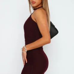 Long Nights Mini Dress Burgundy -Outlet Poise Nest Store 07.07.230103