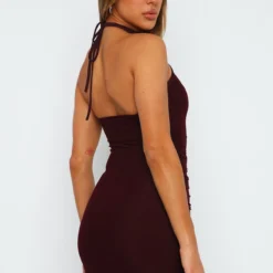 Long Nights Mini Dress Burgundy -Outlet Poise Nest Store 07.07.230112