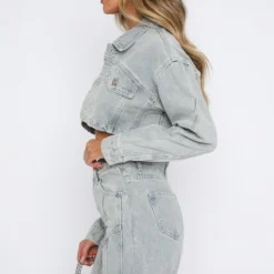 Love You Again Denim Jacket Light Blue Acid Wash -Outlet Poise Nest Store 08.06.2331304