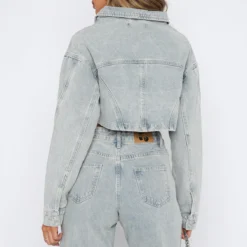 Love You Again Denim Jacket Light Blue Acid Wash -Outlet Poise Nest Store 08.06.2331321