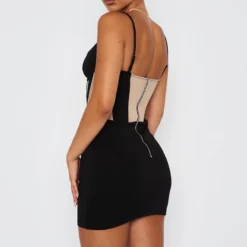 Chain My Heart Mini Dress Black -Outlet Poise Nest Store 09.03.232052