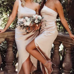 Willow Wrap Dress Champagne -Outlet Poise Nest Store 0N5A2377