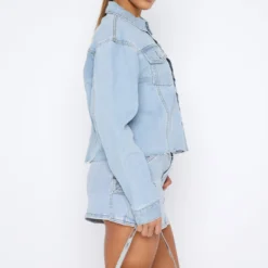 Only Want To Be With You Denim Jacket Light Blue Wash -Outlet Poise Nest Store 11.08.2347629