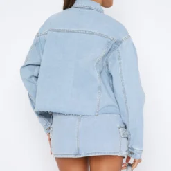 Only Want To Be With You Denim Jacket Light Blue Wash -Outlet Poise Nest Store 11.08.2347635