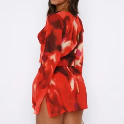 All We Wanted Long Sleeve Mini Dress Sunset Blur -Outlet Poise Nest Store 11.08.2348225