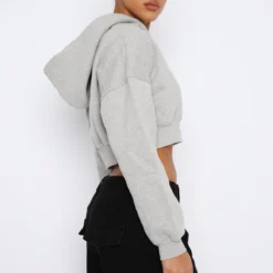 She's Effortless Cropped Hoodie Grey Marle -Outlet Poise Nest Store 11.08.2348778