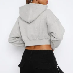 She's Effortless Cropped Hoodie Grey Marle -Outlet Poise Nest Store 11.08.2348781