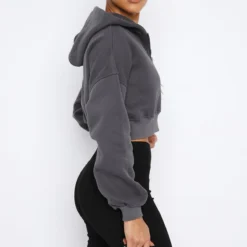 She's Effortless Cropped Hoodie Slate -Outlet Poise Nest Store 11.08.2348922