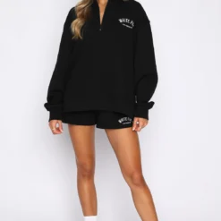 The Highest Demand Zip Front Sweater Black -Outlet Poise Nest Store 11.11.21 1117