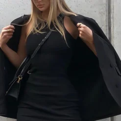 Star Power Ribbed Mini Dress Black -Outlet Poise Nest Store 129090854 210908120638529 3156544133271434545 n