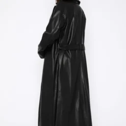 Rainy Day PU Trench Coat Black -Outlet Poise Nest Store 16.03.2321453