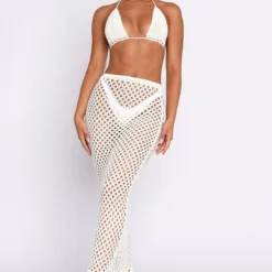 See Me Now Crochet Maxi Skirt Off White -Outlet Poise Nest Store 19.01.231590