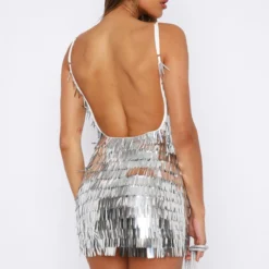 Freakum Mini Dress Silver -Outlet Poise Nest Store 22.06.2334408
