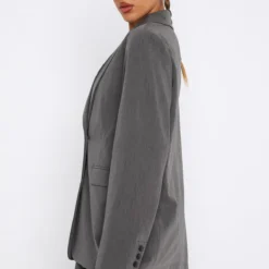The Way To Go Oversized Blazer Charcoal -Outlet Poise Nest Store 22.06.2335573