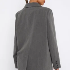 The Way To Go Oversized Blazer Charcoal -Outlet Poise Nest Store 22.06.2335577