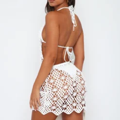 Only Getting Better Crochet Mini Dress White -Outlet Poise Nest Store 23.3.2312567