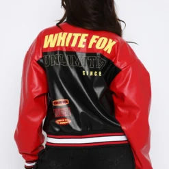 Out Of Here Bomber Jacket Black/Red -Outlet Poise Nest Store 24.08.2351752