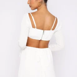 Please Hold Long Sleeve Mini Dress White -Outlet Poise Nest Store 26.05.22 390