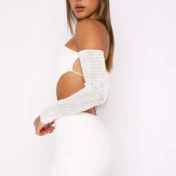 Summer's Over Long Sleeve Mini Dress White -Outlet Poise Nest Store 27.07.2343273