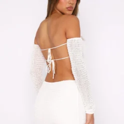 Summer's Over Long Sleeve Mini Dress White -Outlet Poise Nest Store 27.07.2343277