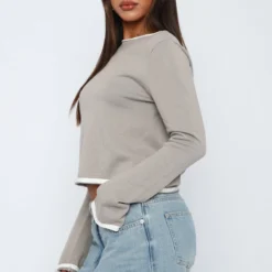 Unique Love Knit Sweater Taupe -Outlet Poise Nest Store 29.05.2321568