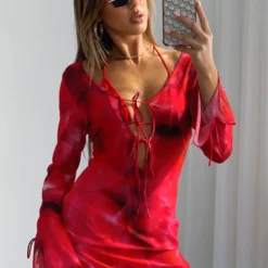 I Believed It Long Sleeve Mini Dress Magenta Floral