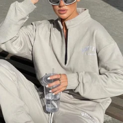 The Highest Demand Zip Front Sweater Taupe -Outlet Poise Nest Store 310828084 657365032407172 8860552655217367178 n