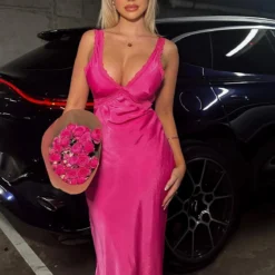 Event Ready Maxi Dress Hot Pink