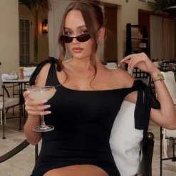 Tie The Knot Mini Dress Black