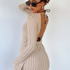 Crowded Room Mini Dress Beige