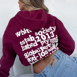 Enough Said Oversized Hoodie Wine -Outlet Poise Nest Store ENOUGH SAID HOODIE 13.05.23 10