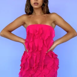 Eternal Flame Mini Dress Hot Pink -Outlet Poise Nest Store ETERNAL FLAME MINI DRESS 131222 03