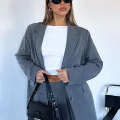 The Way To Go Oversized Blazer Charcoal -Outlet Poise Nest Store F4A4A8EA D44A 4916 9E43 EB1B20002AC5