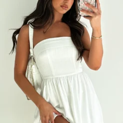 Got That Feeling Strapless Mini Dress Off White