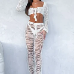 Highway To Heaven Crochet Pants Off White -Outlet Poise Nest Store HIGHWAY TO HEAVEN PANTS 7.06.23 01