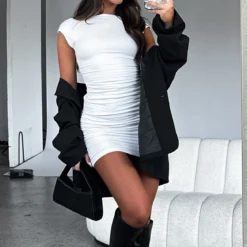 Hold Me Closer Mini Dress White -Outlet Poise Nest Store HOLD ME CLOSER DRESS 02.05.23 09