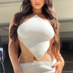 First Class Crochet Halter Off White -Outlet Poise Nest Store Heather2