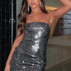 Icy Girl Mini Dress Gunmetal -Outlet Poise Nest Store IMG 1537