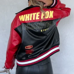 Out Of Here Bomber Jacket Black/Red -Outlet Poise Nest Store IMG 2397