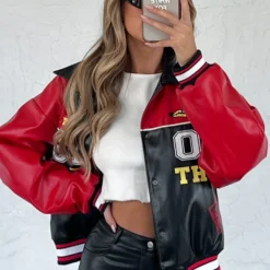 Out Of Here Bomber Jacket Black/Red