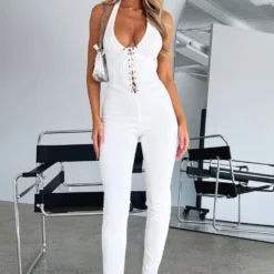 Always Be My Baby Jumpsuit White