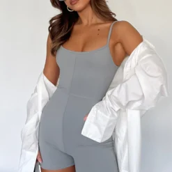 Clearly Into You Ribbed Playsuit Grey -Outlet Poise Nest Store IMG 5249