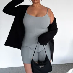 Clearly Into You Ribbed Playsuit Grey -Outlet Poise Nest Store IMG 6257