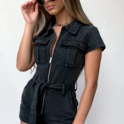 Summer Of Love Playsuit Acid Black